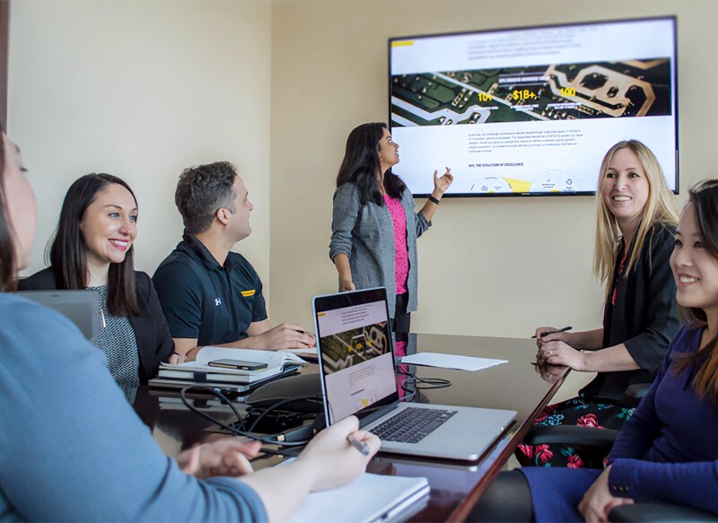 Six Stanley Black & Decker employees in a meeting room