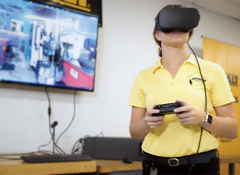 Stanley Black & Decker employee using virtual reality