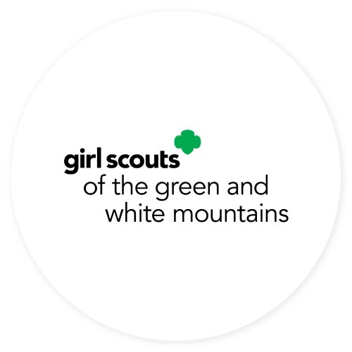 Girl Scouts Logo- Green and White Mountains