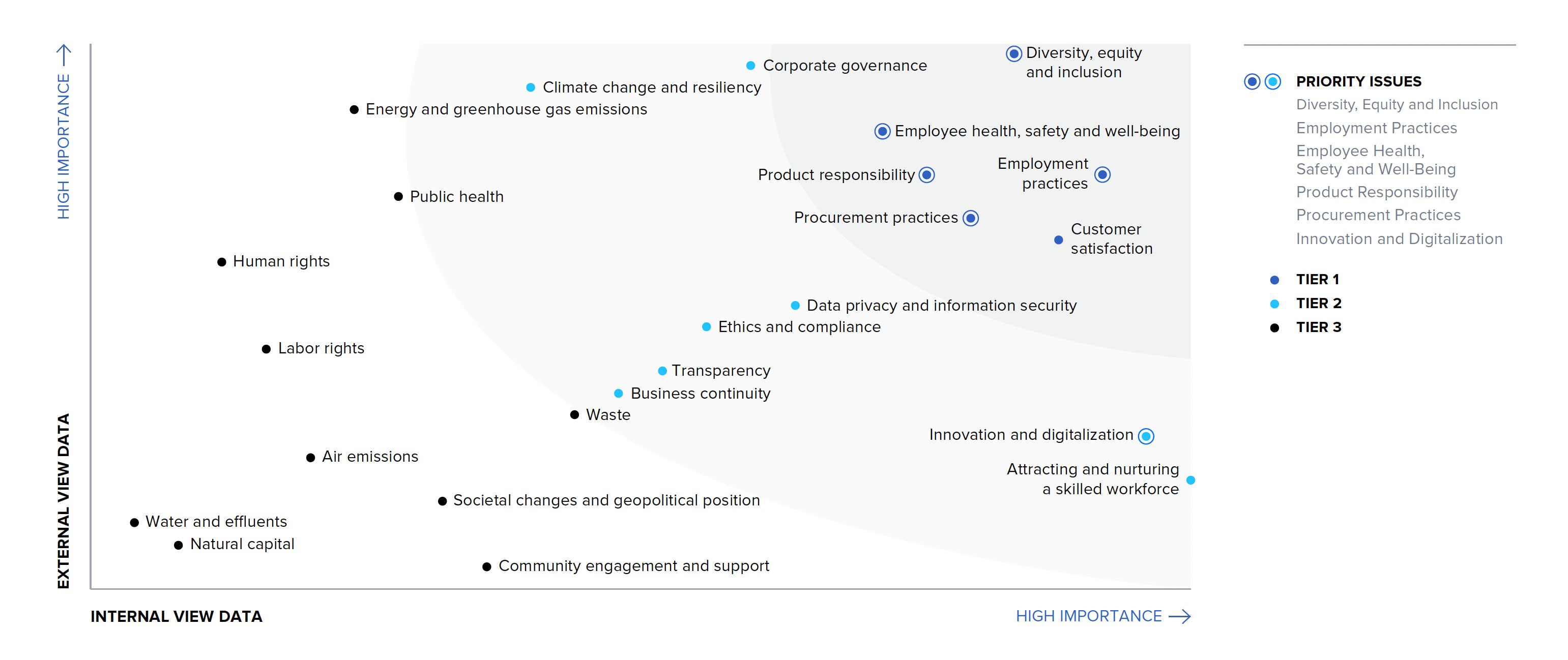 Chart of the materiality matrix