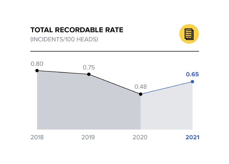 Graph of total recordable rate