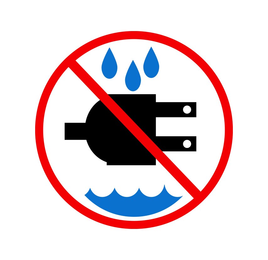 Avoid water around outlets