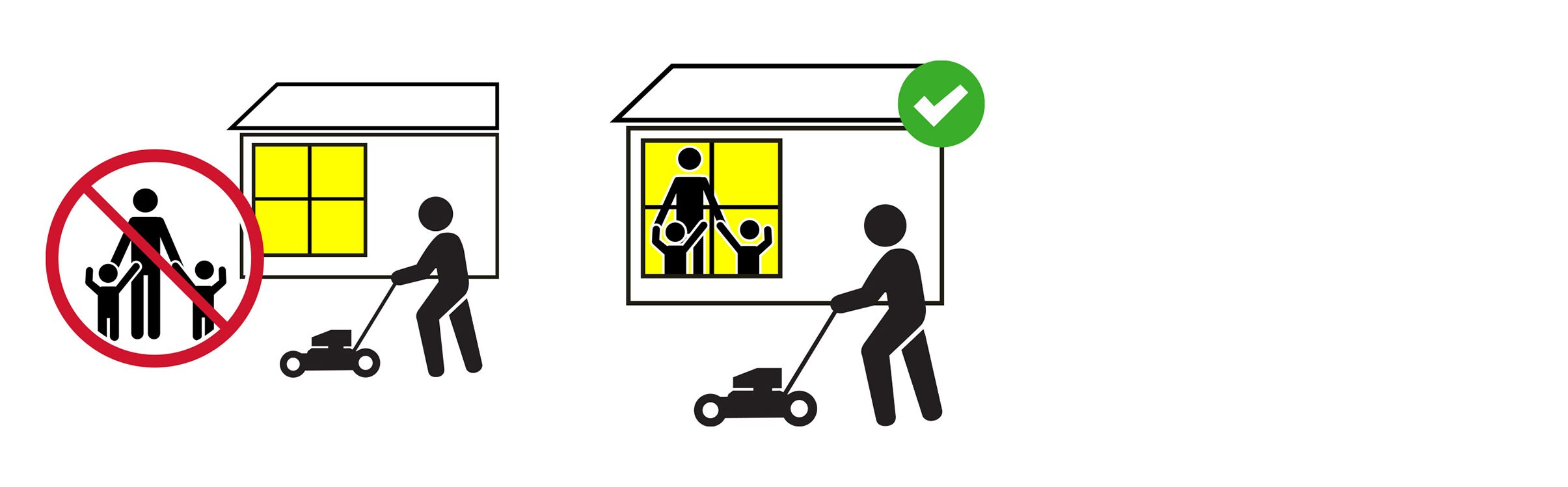 Keep kids safe while mowing