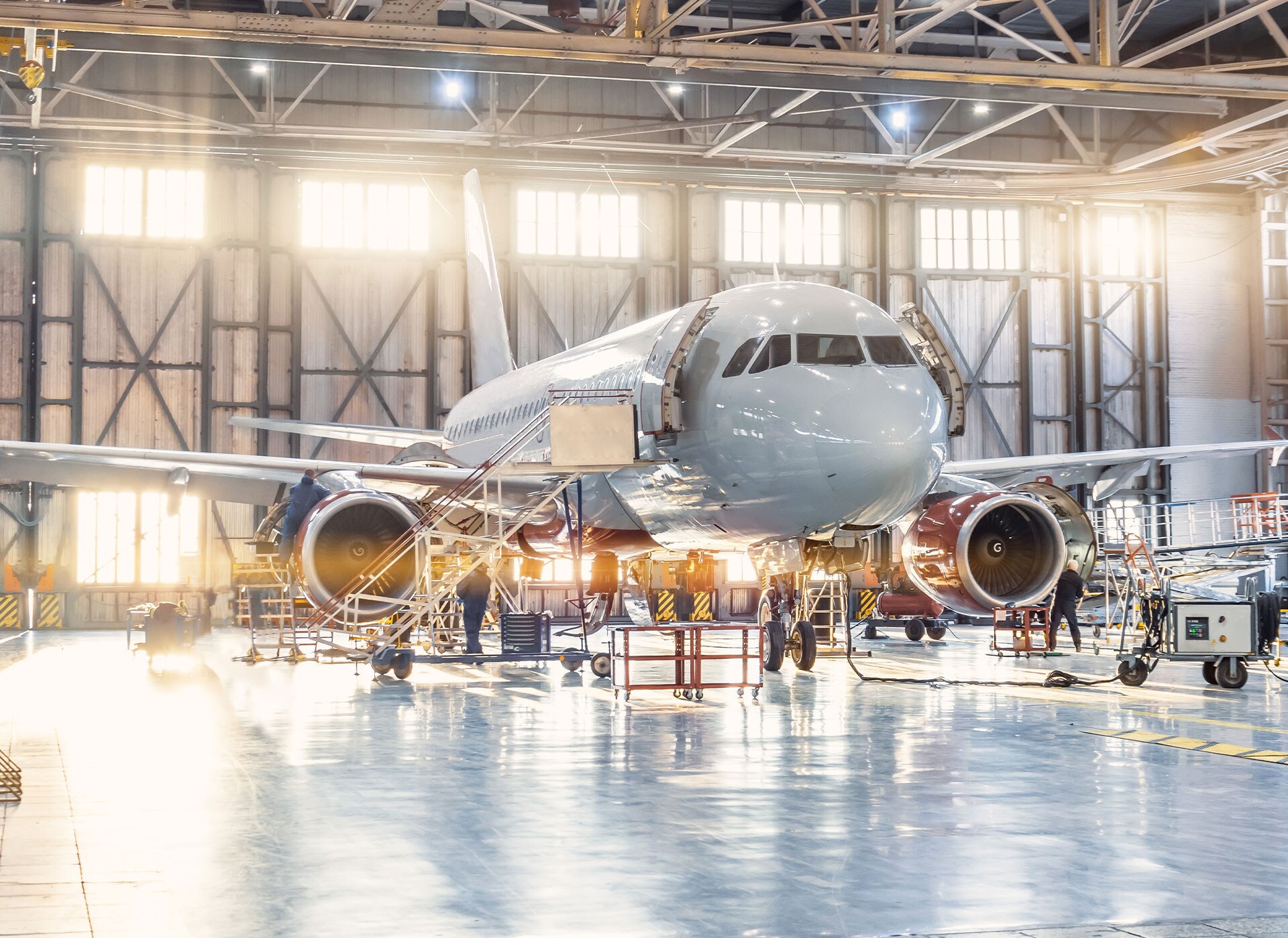 View of an airplane hangar