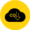 Icon of carbon emissions down