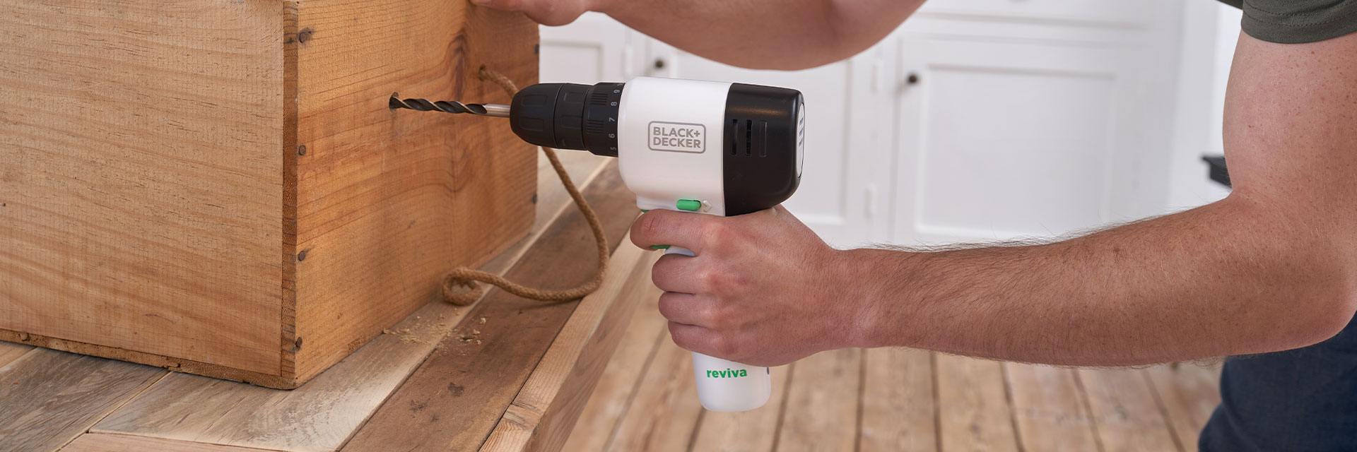 Homeowner using a reviva drill
